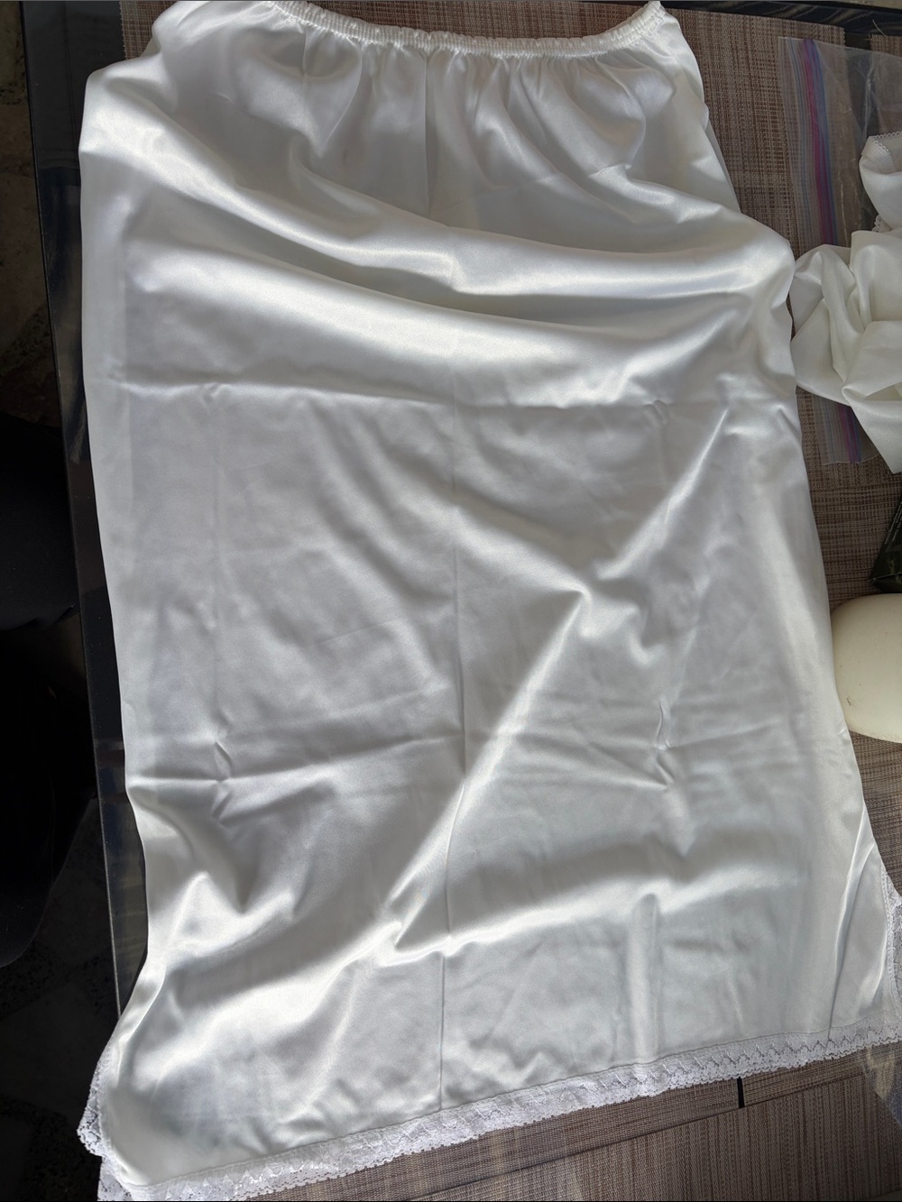 White slip skirt